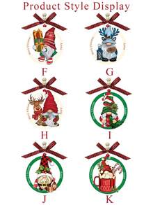 定制木制圣诞树装饰 - 多种款式可选，3.54 * 3.94 英寸，手工制作，传统，人造木材，圣诞树挂饰，节日派对，冬季仙境 - 送给家人和朋友的完美礼物 - 彩色 - 查看 3