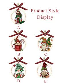 定制木制圣诞树装饰 - 多种款式可选，3.54 * 3.94 英寸，手工制作，传统，人造木材，圣诞树挂饰，节日派对，冬季仙境 - 送给家人和朋友的完美礼物 - 彩色 - 查看 4