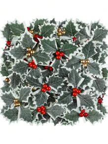 Lá cây nhựa ruồi Giáng sinh nhân tạo hoa quả mọng đỏ DIY vòng hoa Giáng sinh trang trí cho nhà Giáng sinh và phụ kiện năm mới hộp quà trang trí, Giáng sinh - Nhiều màu - Xem 18