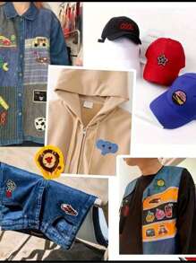 1 Set Of 2pcs Original Classic English Letter Embroidery Patch Iron On Patches Clothing Decoration Badge Cloth Stickers DIY Suitable For Backpacks, Jeans, Jackets, T-Shirts, Hats, Dresses, Etc