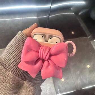 Girl Heart Stereo Bow 4 Generation /Pro2 Bluetooth Headphone Protective Case Compatible With Apple 1/2/3 Generation Bluetooth Ear Case Anti-Fall