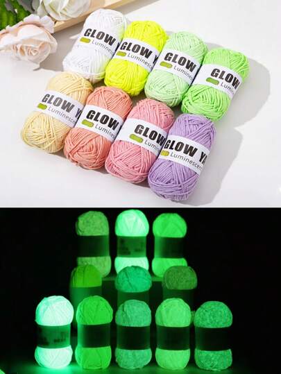50g Fluorescent Specialty Thread, Handmade Weaving Luminous Yarn For DIY Plush Doll & Figurine, Glow In The Dark