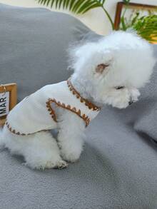 1 件宠物衣服，适合猫和小型犬，可爱的冰淇淋熊背心，适合小狗、泰迪熊、吉娃娃 - 白色 - 查看 4