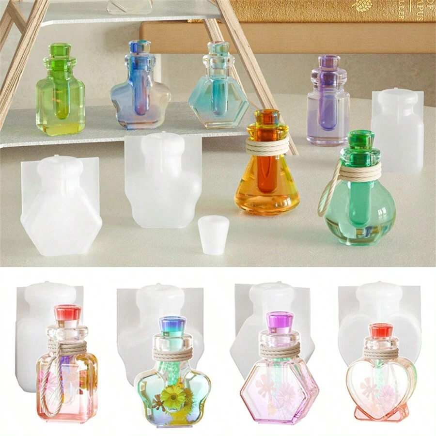 1 件/7 件 DIY 水晶环氧漂流瓶硅胶模具小夜灯瓶香薰流沙瓶 - 白色 - 查看 1