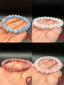 1 chiếc vòng tay hạt thạch anh hồng tự nhiên, vòng tay đá mặt trời màu hồng, vòng tay hạt ngọc bích trắng, 6mm/8mm/10mm, quà tặng cho bạn gái, vòng tay tình yêu, quà tặng sức khỏe cho tình yêu, quà tặng thủ công, vòng tay tinh xảo, đồ trang sức thủ công bằng hạt pha lê, vòng tay co giãn bằng hạt, vòng tay hạt đá quý tự nhiên chính hãng, vòng tay hạt tròn, đồ trang sức pha lê - Nhiều màu - Xem 12