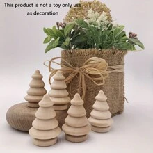 2025 可爱迷你木制圣诞树装饰 - DIY 手工家庭办公桌装饰，适用于客厅、卧室、厨房和浴室装饰 - 理想的节日礼物套装 1/5 件