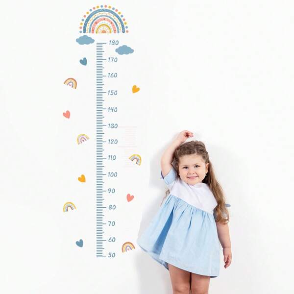 1pc Rainbow Clouds Height Children Baby Wall Stickers Background Bedroom Wall Decoration Wall Stickers Baby Shower Family Decorations Gifts