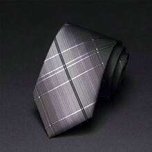 1pc Striped & Plaid Street-Style Casual Business Polyester Necktie, Seasonal Hot Selling Promotion - Blue - View 7