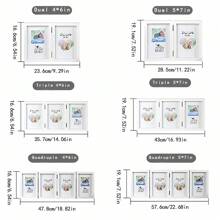 一套2/3/4格黑色多图相框，可容纳4x6英寸和5x7英寸照片，竖式铰链组合相框，适合桌面展示，是母亲节、朋友、婚礼、家庭、宠物等场合的理想礼物。另有7x5英寸2/3/4格玻璃折叠相框可选，可容纳两张12.7x17.8厘米标准照片，是完美的母亲节礼物。