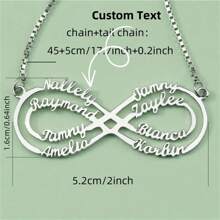 Dây chuyền tên tiếng Anh gia đình biểu tượng vô cực tùy chỉnh, hỗ trợ 1-8 tên, mỗi tên hỗ trợ 1-10 ký tự, có thể tùy chỉnh cho Ngày của Mẹ, Ngày lễ tình nhân, Kỷ niệm sinh nhật và tặng cho bạn bè, bạn cùng lớp, lễ tốt nghiệp, Giáng sinh, quà tặng gia đình cao cấp - Nhiều màu - Xem 1