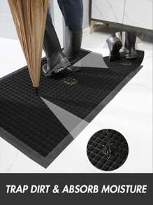 1pc Outdoor/Indoor Welcome Mat Thick & Durable Rubber Backed Entrance Door Mat ,Room Decor