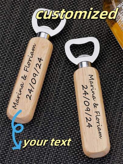 160 piezas/Set de abrebotellas de madera personalizables, sacacorchos de cerveza, mango de madera, adecuado para bodas, grandes reuniones, suministros de festivales, ornamentales, de moda, de alta calidad, elegantes, exquisitos, personalizados, únicos, regalos ideales para ella, novio, novia, papá, familia, mamá, amigos, mascotas, hijo, estudiantes, hija, trabajadores, escuela, hogar, oficina, tallados creativos