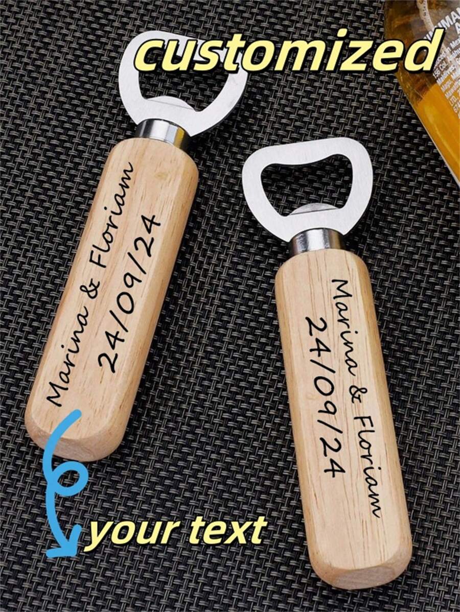160pcs/Set Customizable Wooden Bottle Openers, Beer Corkscrew, Wooden Handle, Suitable For Weddings, Large Gatherings, Festival Supplies Ornamental Fashionable, High-Quality, Stylish, Exquisite Custom, Personalized, Unique Ideal Gifts For Her Her, Boyfriend, Girlfriend, Dad, Family, Mom, Friends, Pets, Son, School Students, Daughter, Workers School, Home, Office,Multi-Functional, Ornamental,Reusable,Exquisite,Stylish,High-Quality,Colorful,Modern,Custom,Personalized,Unique,Ideal Gifts For Him,Ideal Gifts For Her,Boyfriend,Dad,Girlfriend,Mom,Family,Friends,Tea Room,Home,Garden,Office,For Anniversaries,For Valentine's Day,For Mother's Day,For Birthdays,For Father's Day,For Graduation,For Weddings,For Housewarming