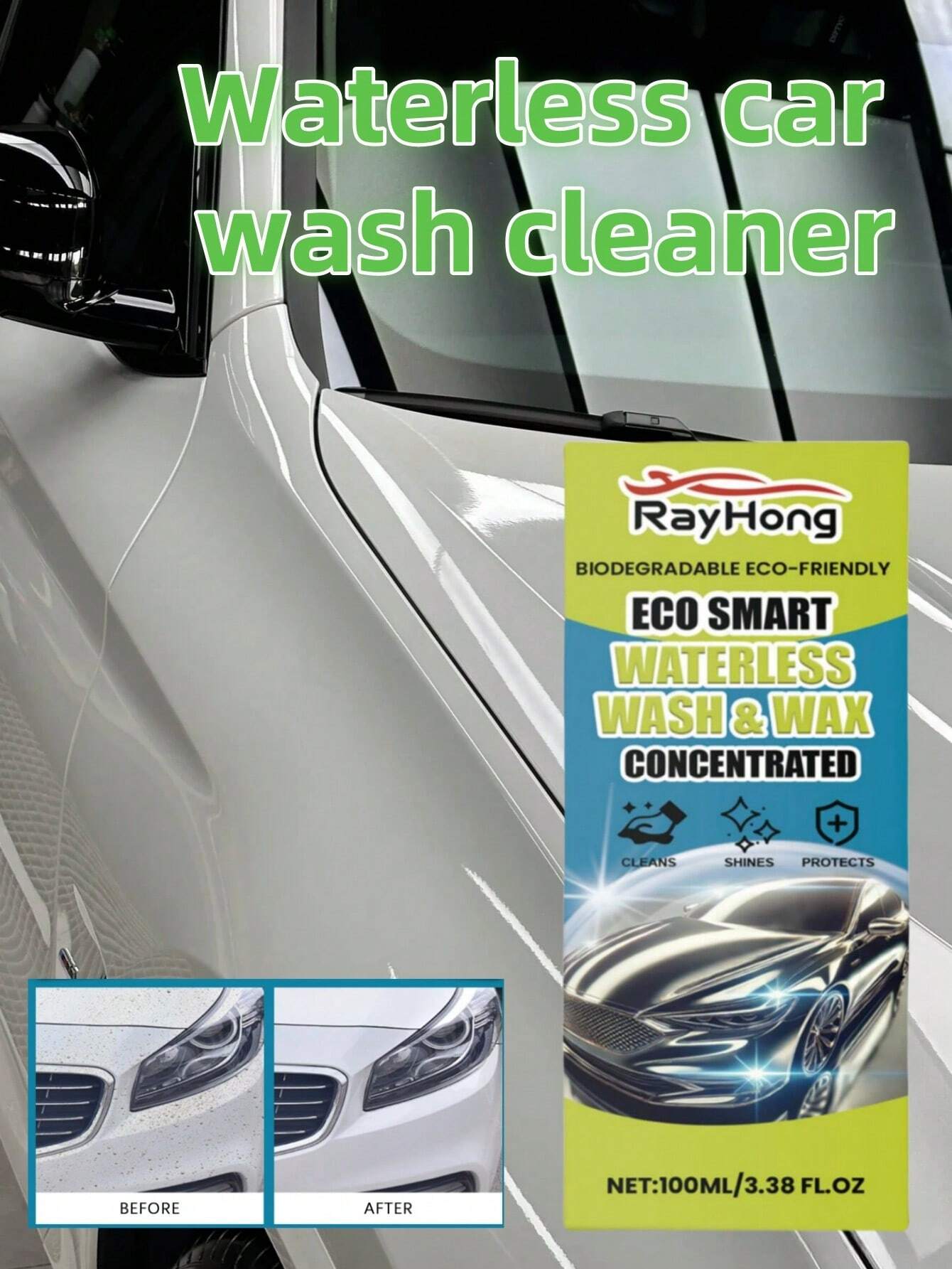 Waterless Car Wash Cleaning Kit Car Wash Cleaner Decontamination Gentle