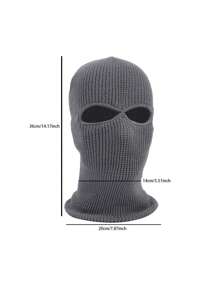 1 Pc Riding Face Mask, Knit Balaclava Full Face Mask - 2-Hole Ski Mask For Men & Women, Full Face Cover Winter Warmth And Windproof Head Cover, Breathable Outdoor Sports Mask For Skiing, Bicycles, Snowboarding & Cold Weather Activities, Winter Face Mask, Skiing Accessory, Modern Sporty Style, Durable Knit Fabric - Multicolor - View 3