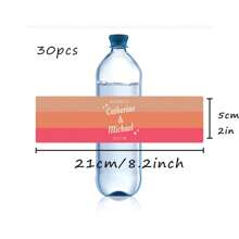 30 Pcs Custom Water Bottle Labels Stickers Self Adhesive Candy Wrap Bridal Shower Decor Personalized Text - Multicolor - View 24