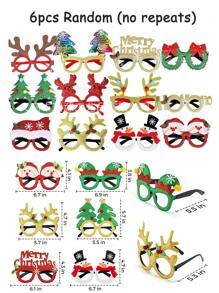 6/24 Chiếc Kính Lấp Lánh Giáng Sinh Trang Phục Giáng Sinh Băng Đô Mũ Giáng Sinh, Vòng Đeo Tay, Vòng Tóc Dễ Thương Kính Mắt Đồ Trang Trí Giáng Sinh, Mũ Ông Già Noel Đạo Cụ Chụp Ảnh Giáng Sinh Cho Tiệc Lễ Giáng Sinh Vật Dụng - Nhiều màu - Xem 10