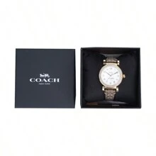 Coach 女士复古帆布石英表，优雅复古棕色时计，送给女性的礼物 - 卡其色 - 查看 4