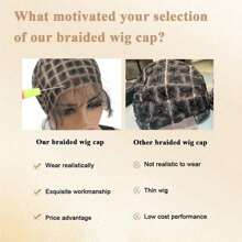 Gorros de peluca de encaje a ganchillo doble con nudos naturales y cabello de bebé para hacer pelucas trenzadas sin pegamento, gorros de encaje para pelucas trenzadas, para hacer pelucas con diversos colores y tipos de cabello a ganchillo - Multicolor - Ver 9