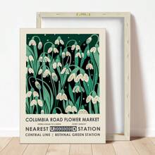 1 pieza Impresión colgable del Mercado de Flores de Londres, Mercado de Columbia Road, póster del Mercado de Flores, impresión botánica vintage, arte floral de pared, impresión floral para dormitorio, decoración de sala de estar, decoración para el hogar en material de lienzo (con marco) - Multicolor - Ver 8