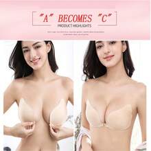 1 Pc Sticky Strapless Bras For Women - Self Adhesive Backless Bra For Large Breasts - Multicolor - View 5