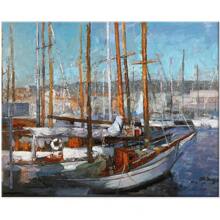 1PC With Frame Sailboat Wall Art Large Canvas Wall Art Painting Decoration Ocean Canvas Print Painting Boat Decoration Framed Artwork Suitable For Home Office Study Bedroom Apartment Meeting Room Training Room Hotel Living Room Bedroom Bathroom Decoration - 彩色 - 查看 2