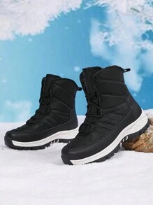 Giày bốt chống trượt cổ cao mùa đông mới, giày bốt nữ dày và mềm mại, giày bốt đi tuyết ấm áp, giày bốt chống thấm nước ngoài trời, giày thể thao thời trang, giày bốt đế mềm thoải mái, giày bốt ấm màu đen, giày bốt ngắn, giày bốt đi tuyết nam, giày thể thao ngoài trời, giày bốt đi bộ đường dài, giày bốt đi bộ đường dài cho các cặp đôi, giày trượt tuyết - màu đen - Xem 4