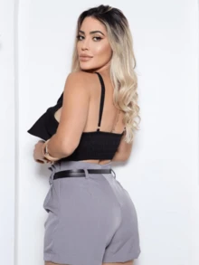 TAILORED SHORTS IN PREMIUM FABRIC - Xám - Xem 2