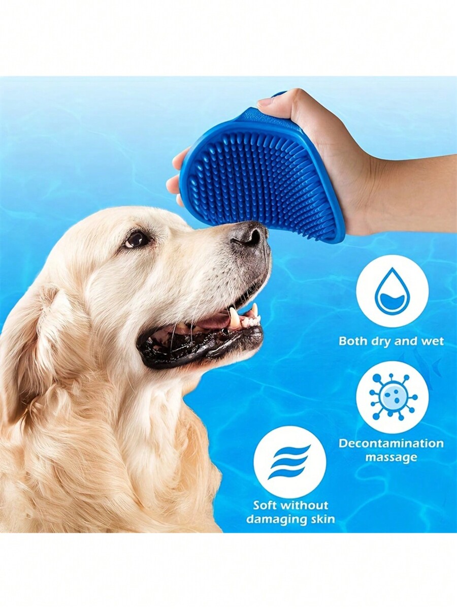 2 Piece Silicone Massage Cat And Dog Bathing Comb With Adjustable