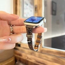 1 chiếc dây đeo đồng hồ da siêu mỏng hình ngôi sao trang trí thanh lịch, tương thích với dòng , mặt dây chuyền đen Halloween dành cho nữ, thiết kế mỏng, kích thước 38mm 40mm 41mm 42mm 44mm 45mm 46mm 49mm, tương thích với dòng Ultra S10 9/8/7/6/5/4/3/2/1 SE - Màu Khaki - Xem 2