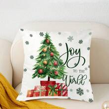 4 piezas/1 pieza Funda de cojín con estampado de cuadros escoceses para decoración navideña, decoración del hogar y fiesta de Navidad para sofá - Multicolor - Ver 13