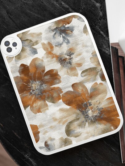 Autumn And Winter Floral Art Gradient Mottled Printing Pattern Cute And Funny Hand Drawn Style Tablet Case All-Sided Luxury Shock Proof Case Compatible With Ipad Air 5th, Full Protection Case Compatible With Ipad Air 4th 10.9 Inches.