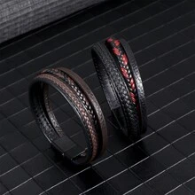 Vòng tay bện nhiều lớp cổ điển nhiều màu sắc thời trang, vòng đeo tay hợp thời trang phù hợp cho nhiều dịp khác nhau, Giáng sinh, Năm mới, Ngày lễ tình nhân, Quà tặng ngày lễ - nhiều màu - Xem 2