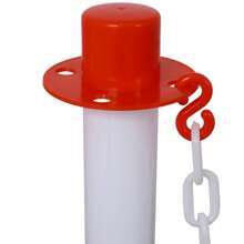 Delineator Post With Base, Traffic Delineator Posts, Traffic Safety Barrier With 5FT Plastic Chain, Traffic Safety Delineator Cones For Parking Lot, Construction Lot (12 Pack)