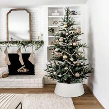 1 Gói 28x23x9 Inch Vỏ cây thông Noel màu trắng Vỏ cây nhựa tròn dùng để trang trí cây thông Noel ngày lễ cho cây cao tới 8,5 feet với đường kính đế lên tới 28 inch - trắng - Xem 7