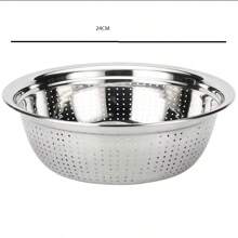Stainless Steel Colander Strainer. Multifunctional Drain Basket Rice Washing & Draining Basket, Kitchen Tools For Fruits & Vegetables - 24CM - View 2