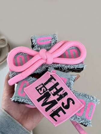 1pc New Fabric Bowknot Double-Sided Denim Hair Clip, Light Blue/Dark Blue Hair Accessory, Women Barrette For Updos, Gift For Her Hair Claws Claw Clips Hair Clips Hair Jaw Clip Hair Clamps Hair Clutch Hair Catcher Clip, Casual Fall Winter Hair Accessories For Women For Vacation Outfits Woman