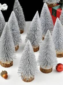 10cm/15cm, 6pcs - Christmas Tree, Christmas Decoration, Simulated Christmas Tree, Home Decoration, Desktop Decoration Best Gifts Birthday - Silver - View 3