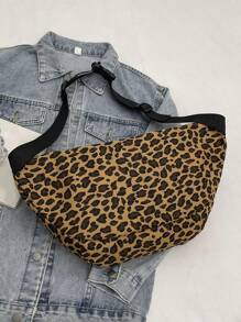 大容量时尚豹纹腰包，带多个口袋，时尚腰包，适合户外、旅行、健身房、商务旅行，时尚猎豹印花包，适合女士豹纹回归 - 彩色 - 查看 7