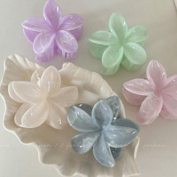 1pc 8cm Unique Tie Dye Acetate Eggy Flower Hair Clip, Hair Accessory For Photography, Special Design
