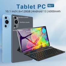 OFGPPB 品牌/P60 艺术款（灰色套装）/10.1 英寸 FHD Android 13 平板电脑/MTK6771，10 核，2.0GHz/实际 RAM 6GB+ROM 128GB/1920x1200px 分辨率/6000mAh 锂离子电池/802.11ac Wifi 2.4G 和 5G/5.0 蓝牙/TF * 1 卡（支持 128GB 扩展）/500W 前置摄像头和 800W 后置摄像头