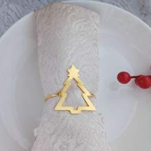 4 件金属餐巾环，酒店餐巾夹，家庭厨房和餐桌装饰环，适合节日、派对、生日、婚礼、正式晚宴、圣诞节和日常装饰，各种风格 - 餐巾圈4個 - 查看 3