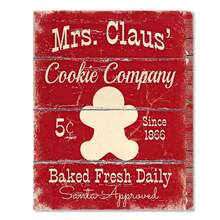 1 件无框复古冬季帆布画，厨房装饰圣诞墙壁艺术印刷品 - 热巧克力糖果乐园快车姜饼面包店海报 - 彩色 - 查看 42