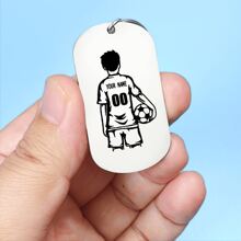 1个定制棒球钥匙扣，个性化运动钥匙扣配件，激光雕刻姓名和号码钥匙扣，毕业礼物，棒球爱好者礼物，圣诞礼物 - 銀色 - 查看 5