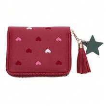 1 chiếc ví nữ, đựng thẻ, ví tiền xu nhỏ dễ thương, lựa chọn lý tưởng làm quà tặng, ví ngắn thêu hình tình yêu nhiều màu sắc, ví tiền xu cầm tay có khóa kéo, hộp đựng thẻ đa năng để trang trí nhà cửa mùa thu - Nhiều màu - Xem 15