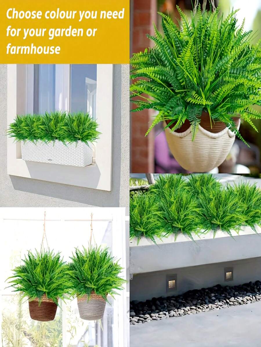 10 Bundles Artificial Flowers For Outdoor UV Resistant Fake Plants