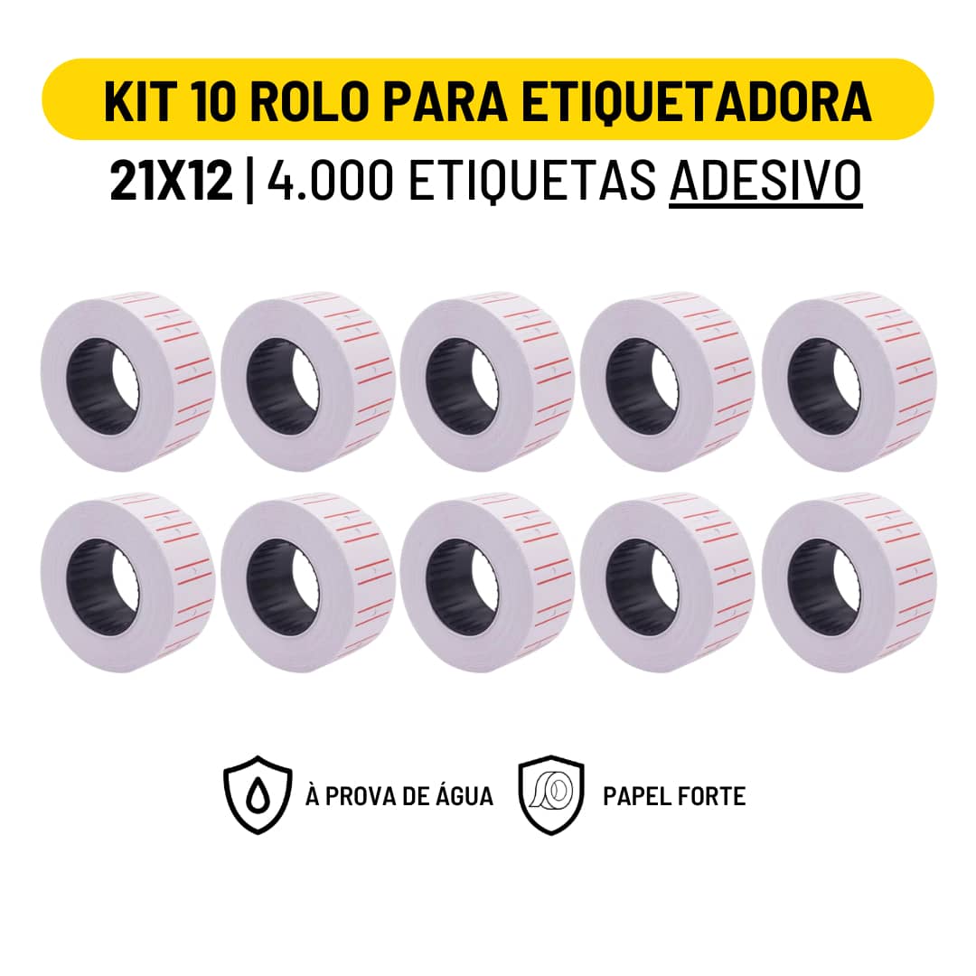 Kit 10 Rolos Etiqueta De Preço Com 10.000 Mil Etiquetas Para Etiquetadora Mx5500 e Mx5500-50 PM5500A | Envio Imediato - 400 - Visão 1