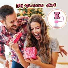 3 件套杯子配件 - 包括吸管盖、字母饰物、字母贴纸，适用于 40 盎司/30 盎司粉色装饰 - 字母3件套 - 查看 7