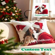 1 Customized Photo Pillow, Personalized Christmas Photo Crystal Velvet Pillowcase Double-Sided Printing With Pillow Core, Christmas Gift, Best Christmas Gift, Best Gift For Living Room, Bedroom, Sofa, Therapist's Office, Creative Anniversary Gift, Birthday Gift, Mother's Day Gift, Father's Day Gift, Best Friend Gift, Gift For Mom/Dad, Gift For Girlfriend/Boyfriend - Upload Pictures to Customize Pillows - View 7