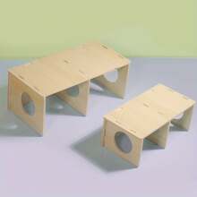 1pc Wooden Hamster Squirrel Hideout House, Hedgehog Wood Habitat Home For Guinea Pigs, Chinchillas - Multicolor - View 3